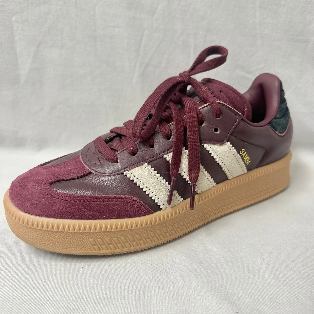 adidas Samba XLG‎ Athletic Shoe - Maroon/Wonder Beige/Gum Men's Size 8